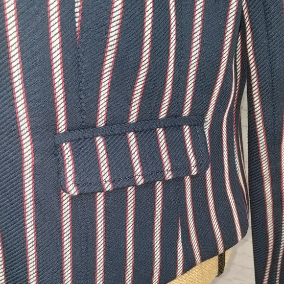 BANANA REPUBLIC Striped Tailored Crop Jacket - Picture 4 of 8